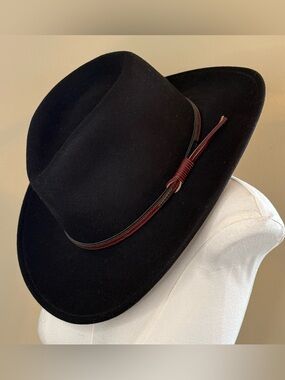 EUC Stetson Bozeman Crushable Hat-Black Wool-Size Large